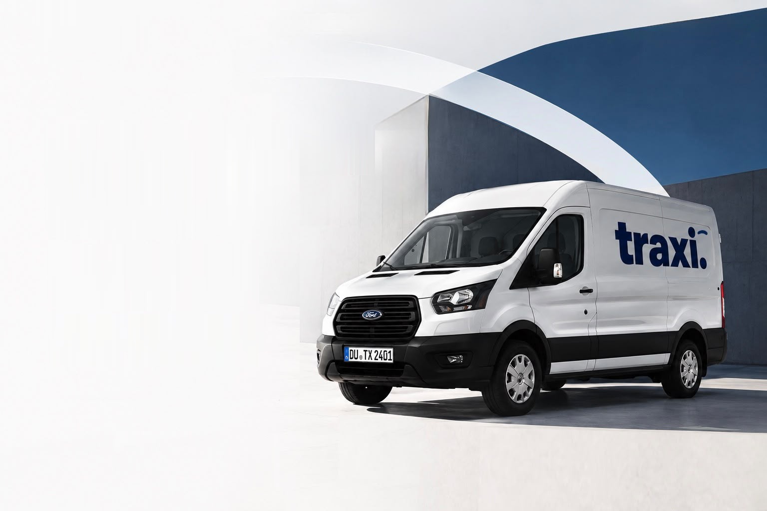 Weißer traxi Transporter